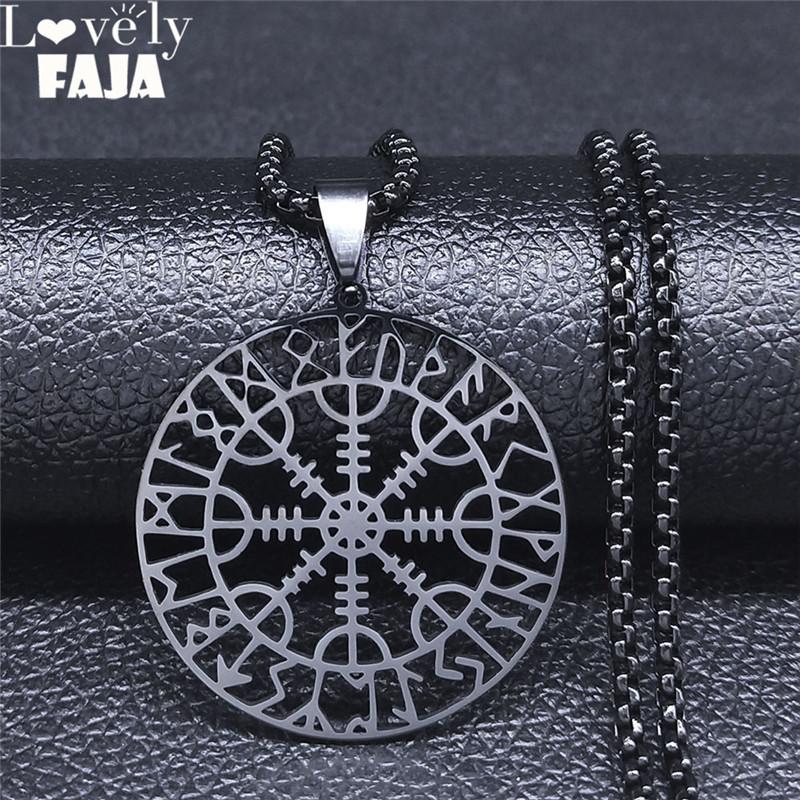 Viking Vegvisir Compass Chain Necklace Men Stainless Steel Nordic Runes Odin Statement Celts Ethnic Jewelry N3048S05 Pendant Necklaces
Viking Vegvisir Compass Chain Necklace Men Stainless Steel Nordic Runes Odin Statement Celts Ethnic Jewelry N3048S05 Pendant Necklaces