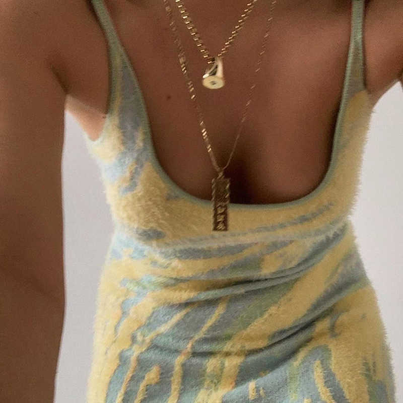 House Of Party Dresse Sunny Beach Sundress Hollow Out Spaghetti Strap Knit Summer Sexy Bodycon Paisley 210623