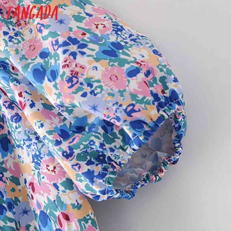 Women Retro Print Crop Short Sleeve Summer Chic Female Sexy Slim Shirt Tops 2M127 210416