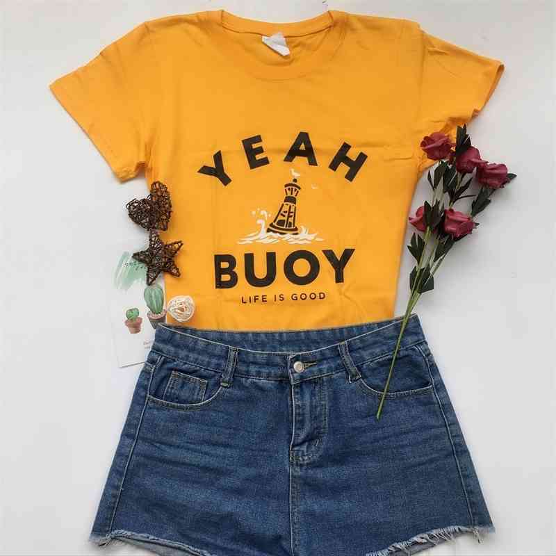 kuakuayu HJN Fish Boating Shirt Yeah Buoy Short-Sleeve Tees 210406