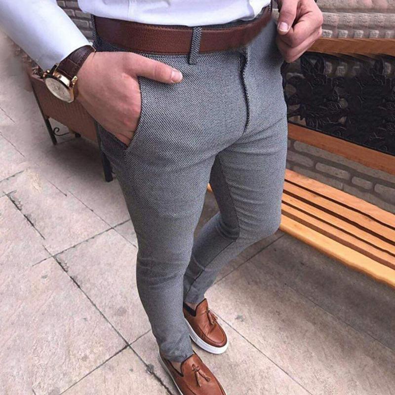 Womail Mens Business Long Trouser Casual Pants Pocket Men Solid Clothing Suit Slim Streetwear Ropa De Hombre Men's