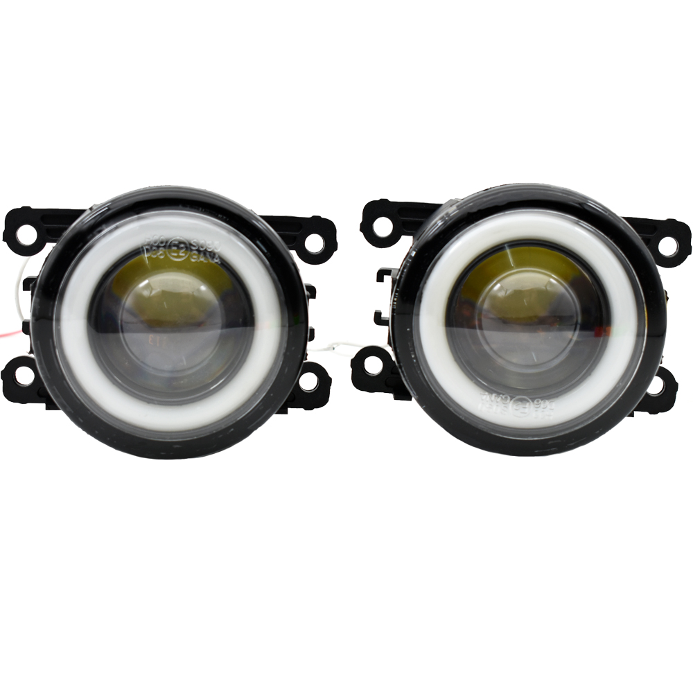 Angel Eye Fog Light For Mitsubishi Outlander II 2006-2012 Car Front Bumper led with Halo Ring Daytime Running Lamp 20W 12V