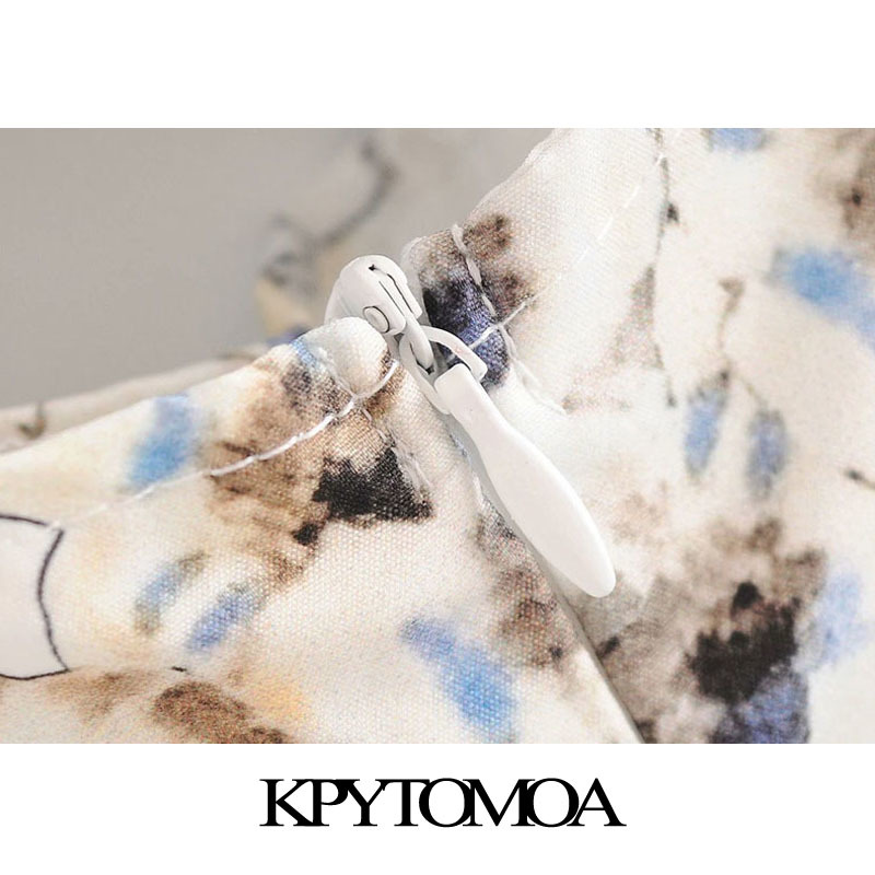 Women Chic Fashion Floral Print Hollow Out Mini Dress Backless Bow Tied Zipper Female Dresses Vestidos 210420