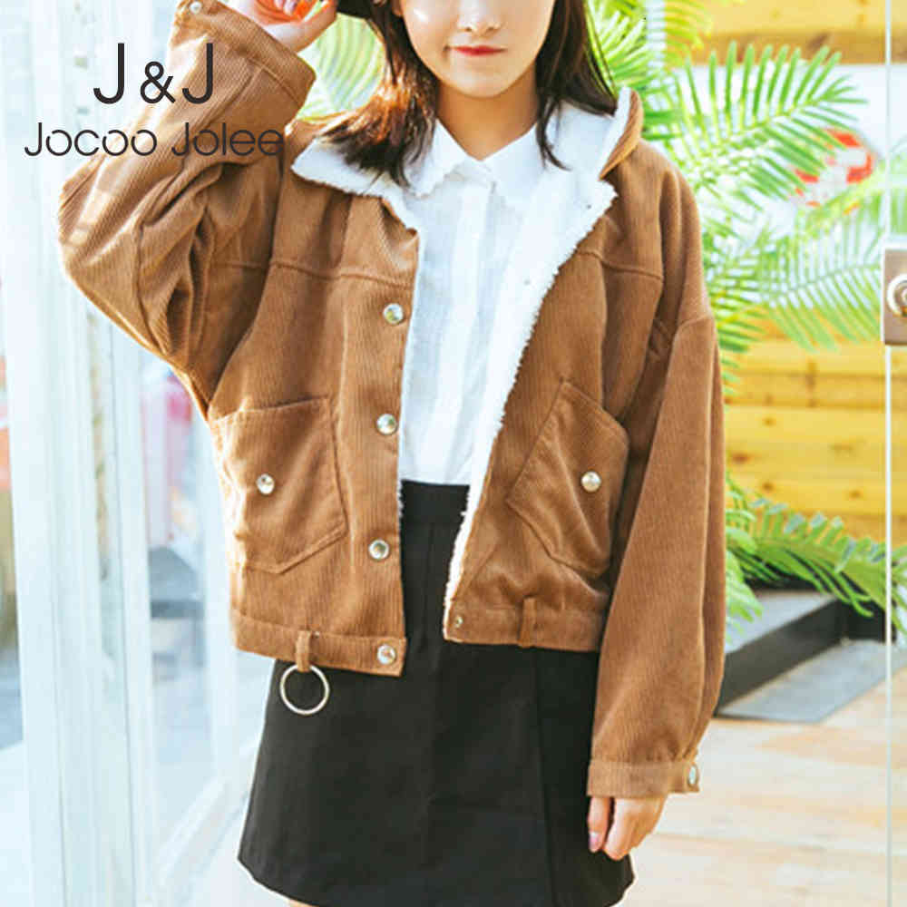 Jocoo Jolee Women Warm Thick Corduroy Jackets Winter Korean Style Wadded Coat Female Vintage Harajuku Parka Short Coats 210518, Brown
Jocoo Jolee Women Warm Thick Corduroy Jackets Winter Korean Style Wadded Coat Female Vintage Harajuku Parka Short Coats 210518, Brown