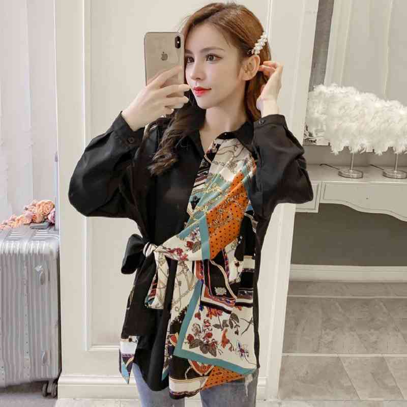 Summer Vintage Full Sleeve Women Tunic Shirt Blouse Chic Patchwork Button Chiffon Ladies Long Shirts Bandage Female Tops 210521, Random color
Summer Vintage Full Sleeve Women Tunic Shirt Blouse Chic Patchwork Button Chiffon Ladies Long Shirts Bandage Female Tops 210521, Random color