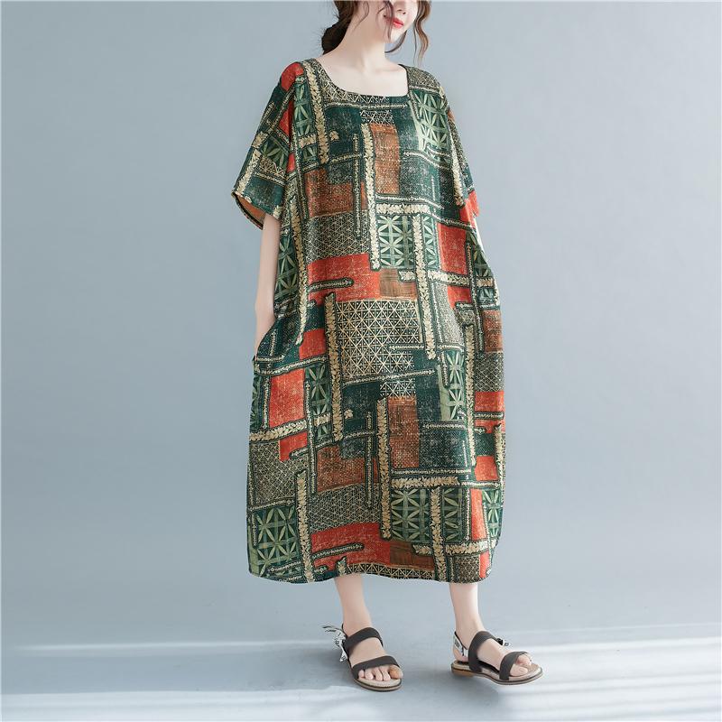 Plus Size Dresses Batwing Sleeve Loose Beach Casual Dress Print Floral Vintage Ruffled Cotton Linen Fashion Women Summer, Black
Plus Size Dresses Batwing Sleeve Loose Beach Casual Dress Print Floral Vintage Ruffled Cotton Linen Fashion Women Summer, Black