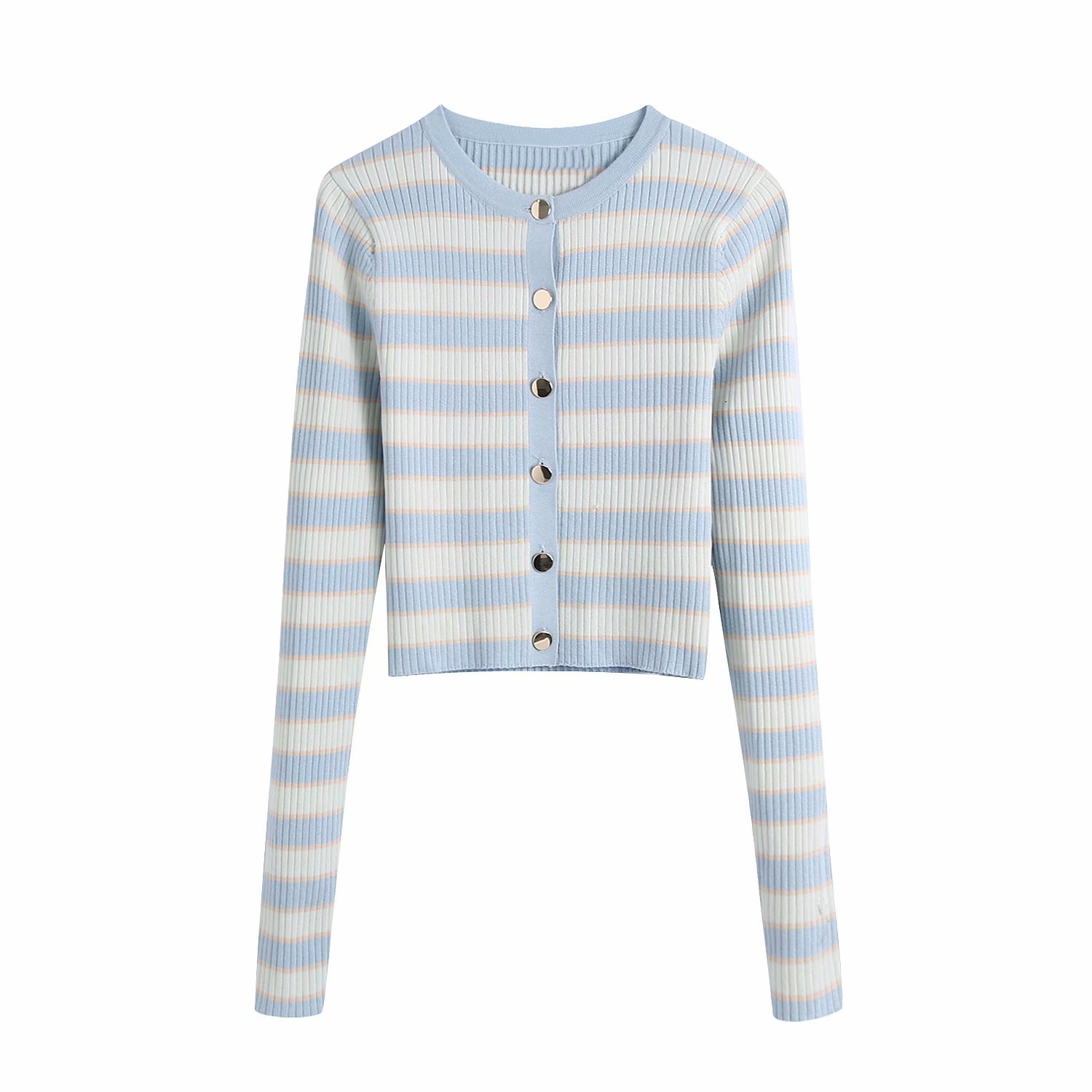 Women Two Piece Set Striped Knitted Cardigan Sweater & Sling Midi Dress Fashion Casual Woman 2 210517