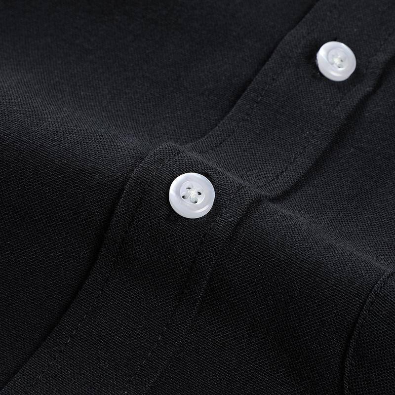 Spring Plain Shirts Men Soft Mens Dress Male Summer Casual Long Sleeve Black White Blue Non-Iron Brand Clothing #S72 Men's