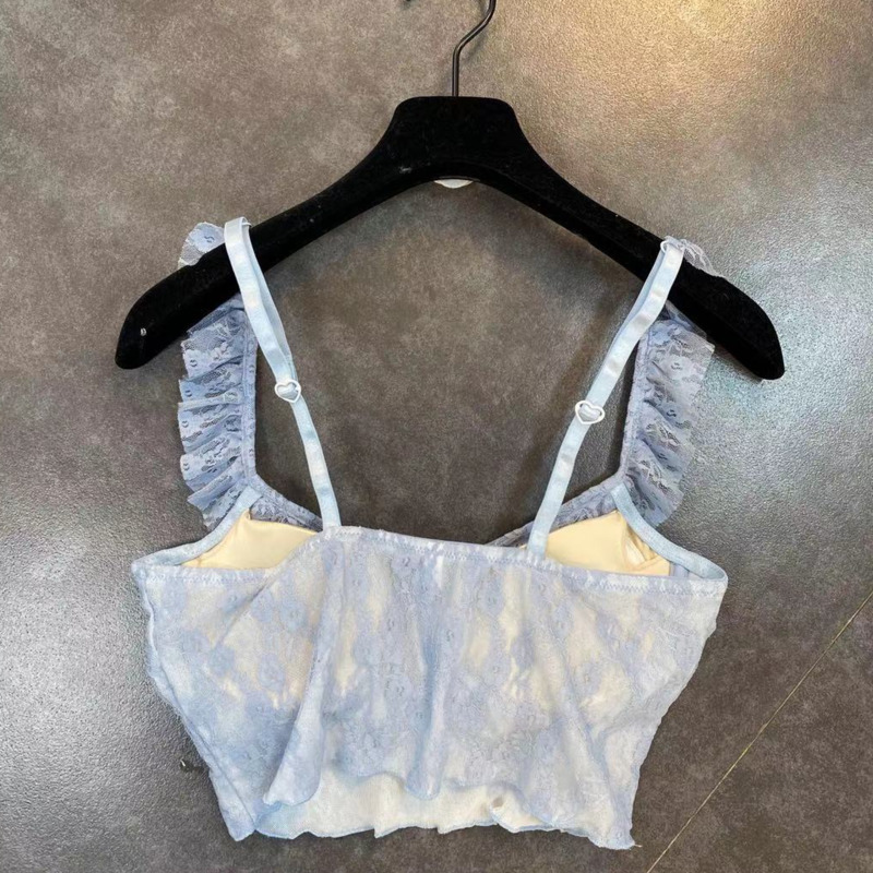 DEAT Spring New Arrivals Grapefruit Solid Short High Street Style Hole Breast Pad Vest Sling With Satin Camis MZ008 210428