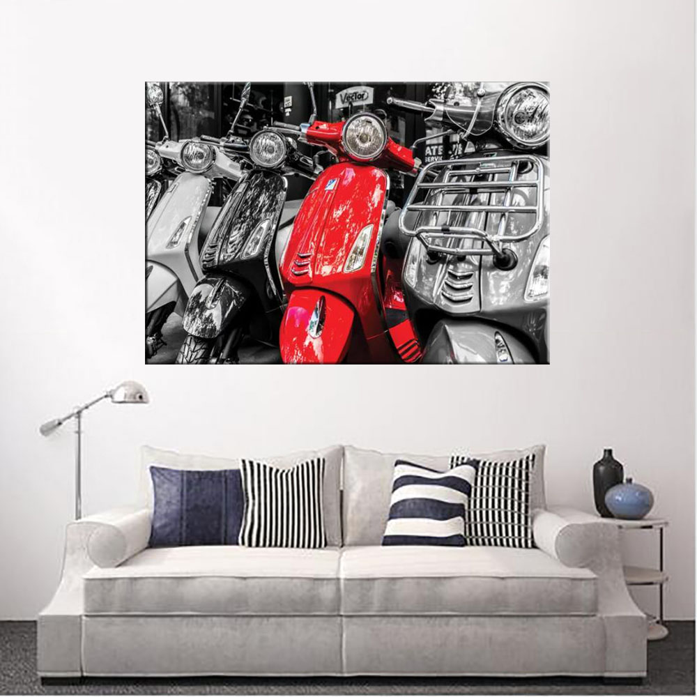 RELIABLI ART Cool Motorcycle Pictures Canvas Painting Black And White Posters And Prints Wall Art For Living Room Decoration