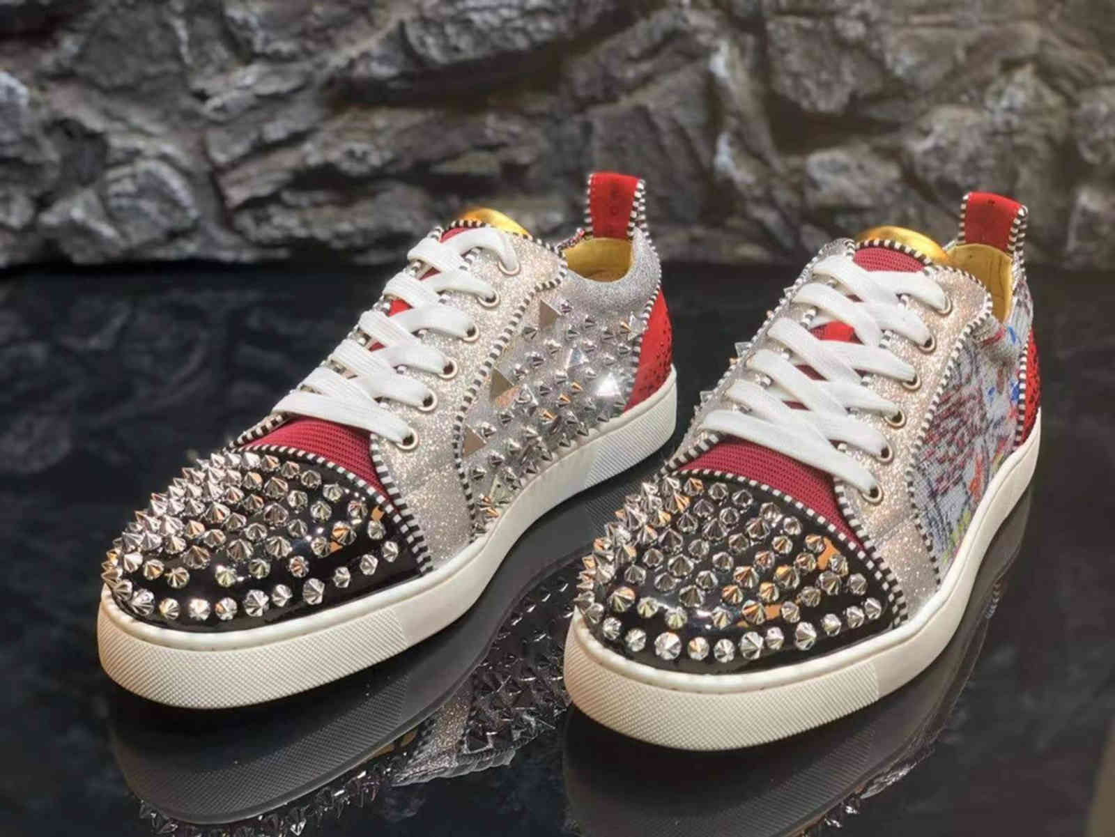 Dress Shoes Mens shoes casual Male sneakers Flat trainers Luxury designer knight spiked red bottoms for men Fashion Summer HNM2, Black
Dress Shoes Mens shoes casual Male sneakers Flat trainers Luxury designer knight spiked red bottoms for men Fashion Summer HNM2, Black