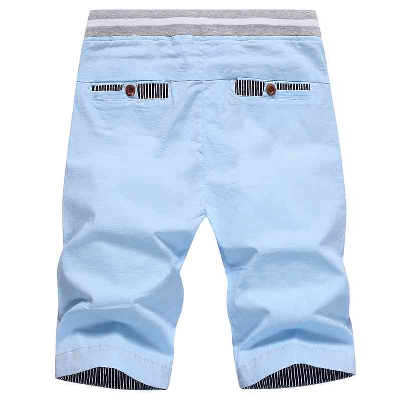 Men's Summer Breeches Shorts Casual Cotton Fashion Style Boardshort Bermuda Male Drawstring Elastic Waist Beach 210629