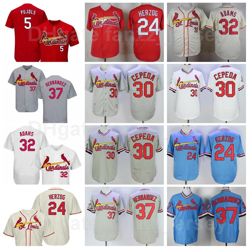 1946 1982 1985 Retro Baseball 30 Orlando Cepeda Jersey Vintage 5 Albert Pujols 24 Whitey Herzog 37 Keith Hernandez 32 Matt Adams Blue White Beige Grey Black Retire, Red
1946 1982 1985 Retro Baseball 30 Orlando Cepeda Jersey Vintage 5 Albert Pujols 24 Whitey Herzog 37 Keith Hernandez 32 Matt Adams Blue White Beige Grey Black Retire, Red