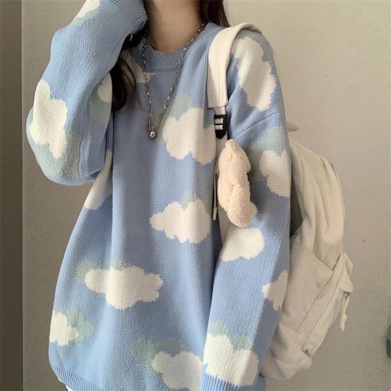 Korean Fashion Cartoon Cloud Y2k Women Sweaters Chic Causal Oversized Knitted Pullover Tops Autumn Pull Jumpers Oversize, White;black
Korean Fashion Cartoon Cloud Y2k Women Sweaters Chic Causal Oversized Knitted Pullover Tops Autumn Pull Jumpers Oversize, White;black