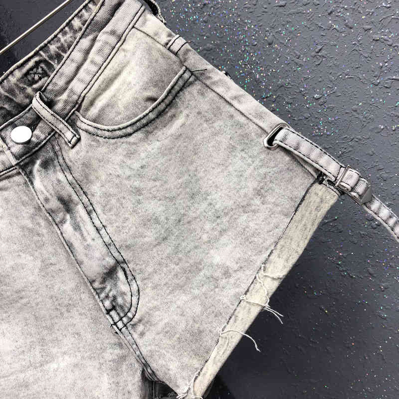 Vintage Embroidery Denim Shorts Women's Summer High Waist Thin Loose A-line Jeans Female Fashion 5B933 210427