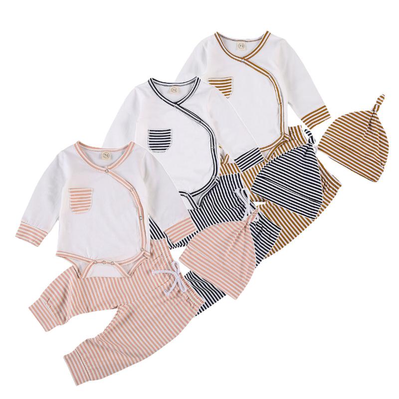 Clothing Sets 2021 Casual 0-18M Infant Baby Boy Girl Autumn V Neck Pocket Long Sleeve Romper+Striped Pants Hat 3pcs Cotton Set, White
Clothing Sets 2021 Casual 0-18M Infant Baby Boy Girl Autumn V Neck Pocket Long Sleeve Romper+Striped Pants Hat 3pcs Cotton Set, White