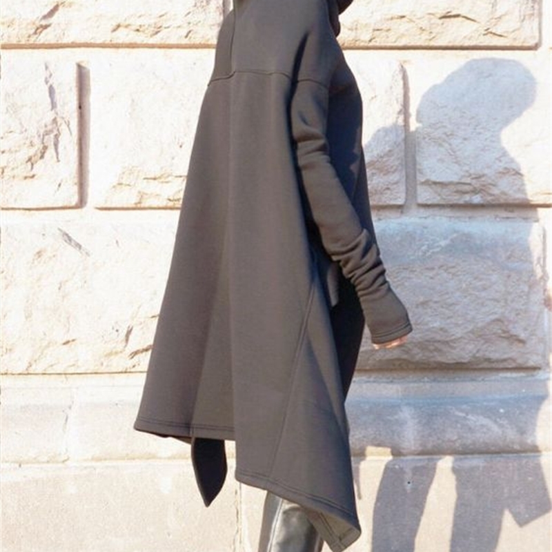 Women Hoodie Cotton s Sweatshirts Pullove Turtleneck Long Sleeve Coat Irregular s Hoodies Autumn Winter 210524