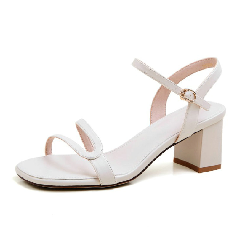 2021High fines Chaussures Femmes Chunky High High Heels Yellow Open Toe Open Dames Dress Office Pumps Sandales élégantes Femmes Sandales 1