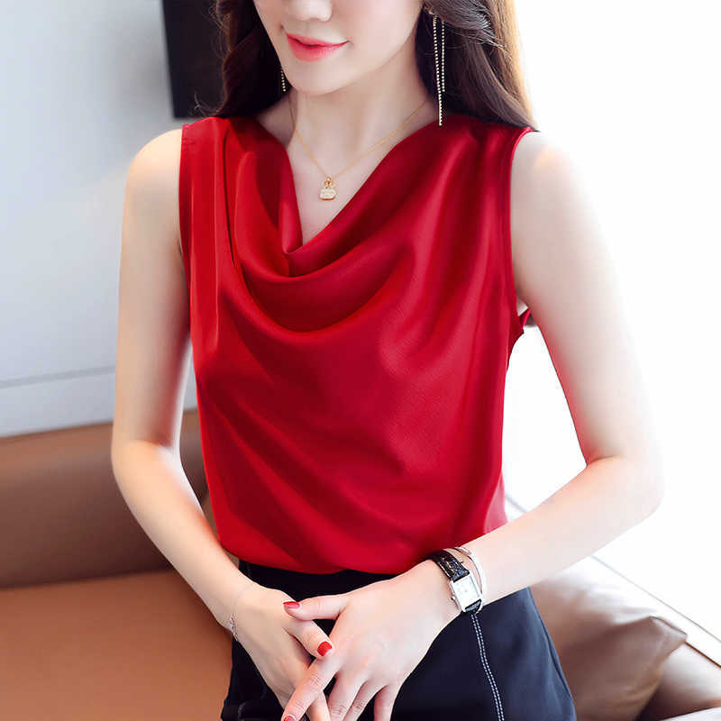 Korean Silk Women Blouses Tops Satin Shirt Woman Sleeveless V Neck Top Plus Size Blusas Mujer De Moda 210604, Yellow
Korean Silk Women Blouses Tops Satin Shirt Woman Sleeveless V Neck Top Plus Size Blusas Mujer De Moda 210604, Yellow