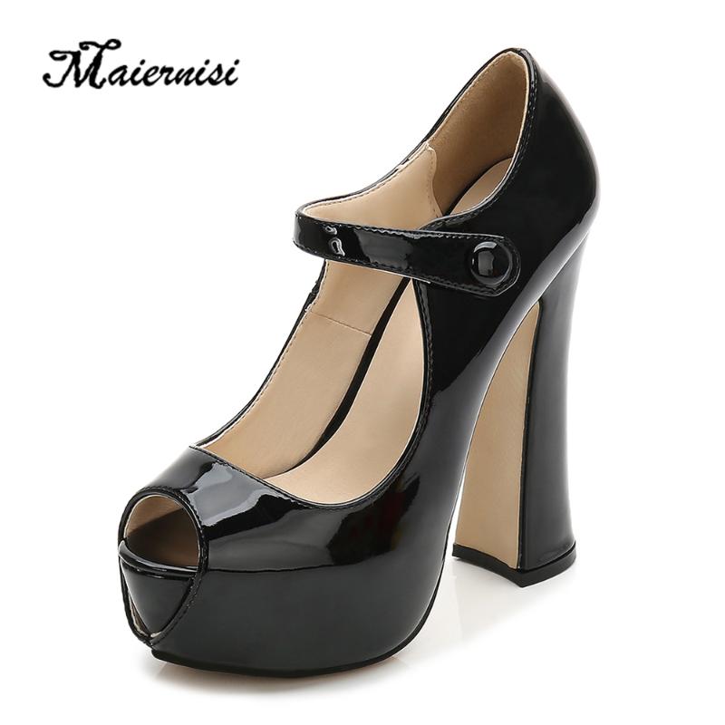 Dress Shoes MAIERNISI 14cm High Heel Thick Sandals Summer Fish Mouth Luxury Fashion Pumps Sexy Women Large Plus Size 35-46 Brand, Black
Dress Shoes MAIERNISI 14cm High Heel Thick Sandals Summer Fish Mouth Luxury Fashion Pumps Sexy Women Large Plus Size 35-46 Brand, Black