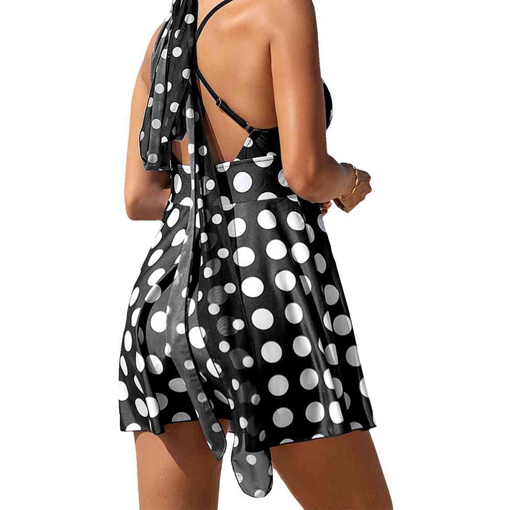 Polka Dot Swimwear Women Tankini Swimsuits High Waist Swimsuit Female Bathing Suits Skirt Summer Beach Wear Swim Set XXL 210521