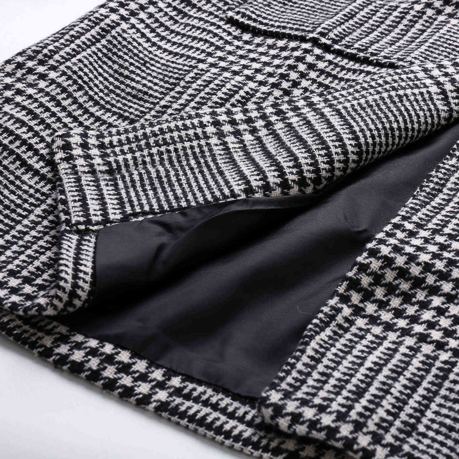 Winter Fashion England style Men's Woolen Coats Male Slim Long Jacket Boutique Plaid Slim Men's Trench Coat Jacket Plus Size 211122