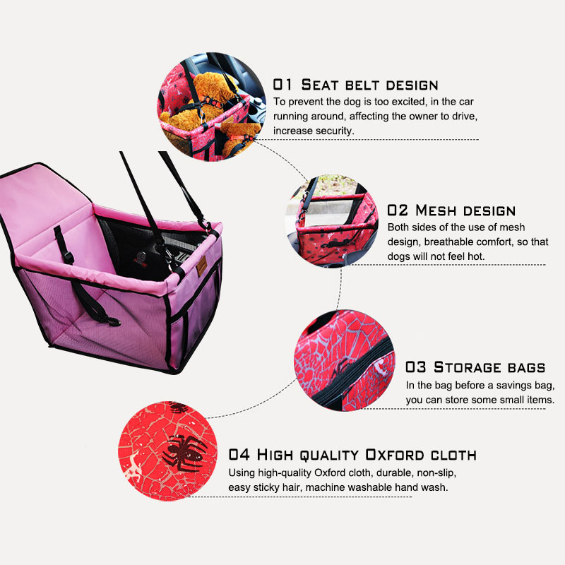 Dog Bags for Small Breathable Oxford Cloth Car Seat Cover Travel Pet Carrier for Small Medium