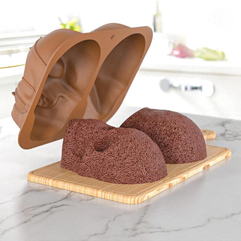 Soft 3D Skull Silicone Cake Mold Large Halloween Baking Skull Cake Pan for Halloween Party and Birthday Party Haunted Skull Baking Cake Mold DIY Bakin