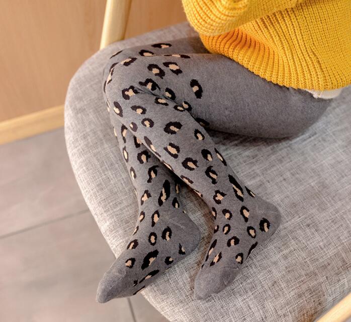 Tights For Children Leopard Printing Pantyhose Cotton Girls Stockings Toddler Tights Baby Kid Underwear GC625