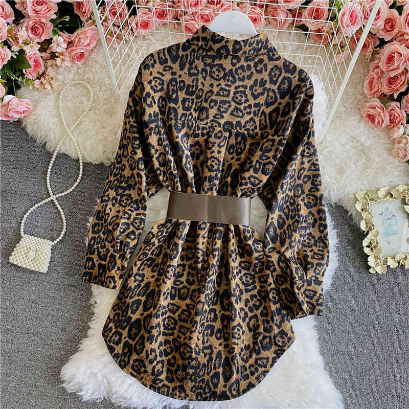 Nomikuma Korean Corduroy Women Medium-long Blouse Belt Slim Waist Elegant Blusas Femme Spring New Shirt Coat 6E217 210427