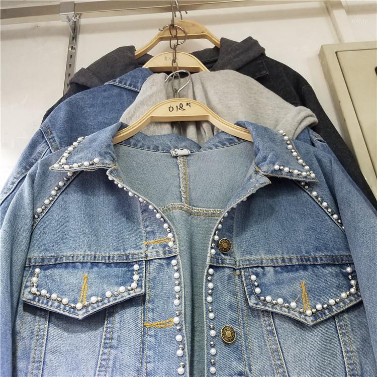 Women's Jackets Vintage Jean Jacket For Woman 2021 Pearl Drilling And Washing Water Blue Heavy Industries Jeans Short Coat Girl Lady Outwear
Women's Jackets Vintage Jean Jacket For Woman 2021 Pearl Drilling And Washing Water Blue Heavy Industries Jeans Short Coat Girl Lady Outwear