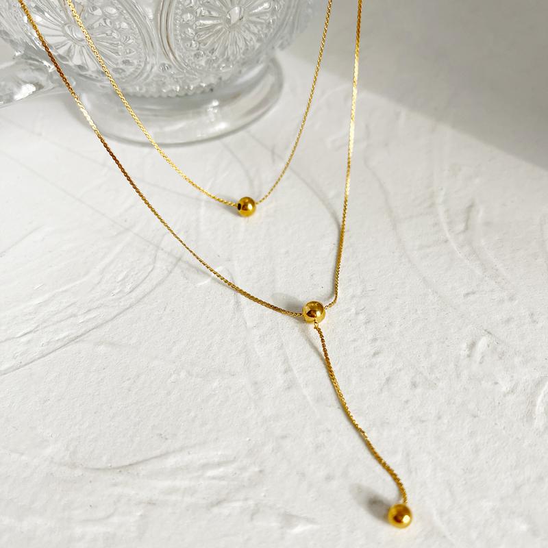 Pendant Necklaces Monlansher 2 Layered Thin Chain Steel Balls Necklace Titanium Choker Minimalist Classy Jewelry
Pendant Necklaces Monlansher 2 Layered Thin Chain Steel Balls Necklace Titanium Choker Minimalist Classy Jewelry