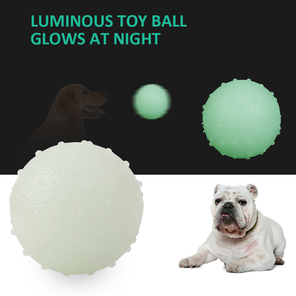 Pet Dog Luminous Ball Rubber Bite Resistant Squeeze Toys Seal Anti-stress Fluorescence Puppy Interactive Supplies chew toys