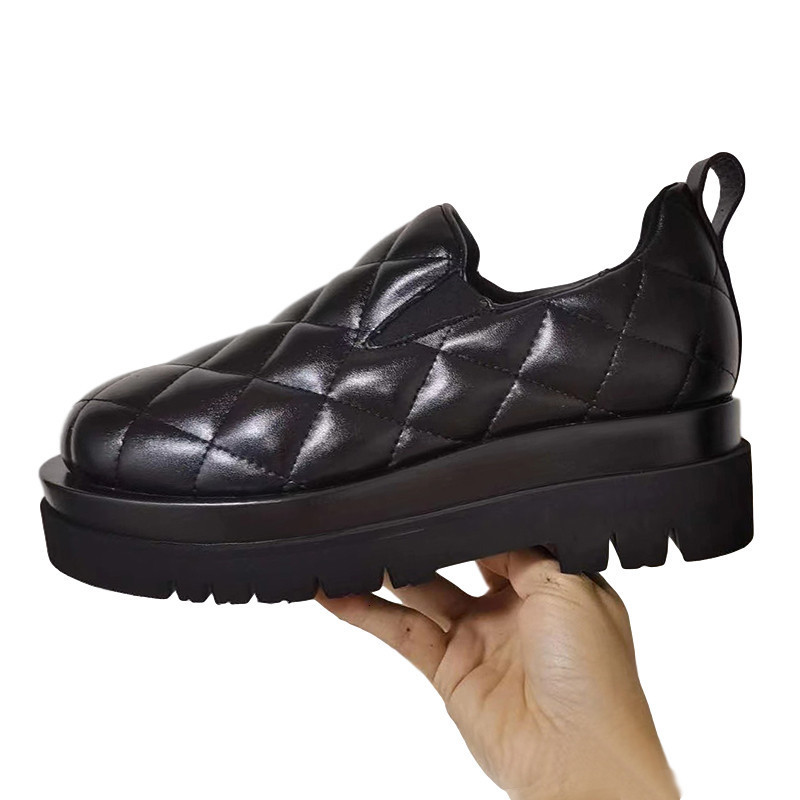 Sandals Flat Thick Sole Casual Shoes For Women Round Toe Rhombic Leather Platform British Style Spring Lazy Loafers Female G9C6, White
Sandals Flat Thick Sole Casual Shoes For Women Round Toe Rhombic Leather Platform British Style Spring Lazy Loafers Female G9C6, White
