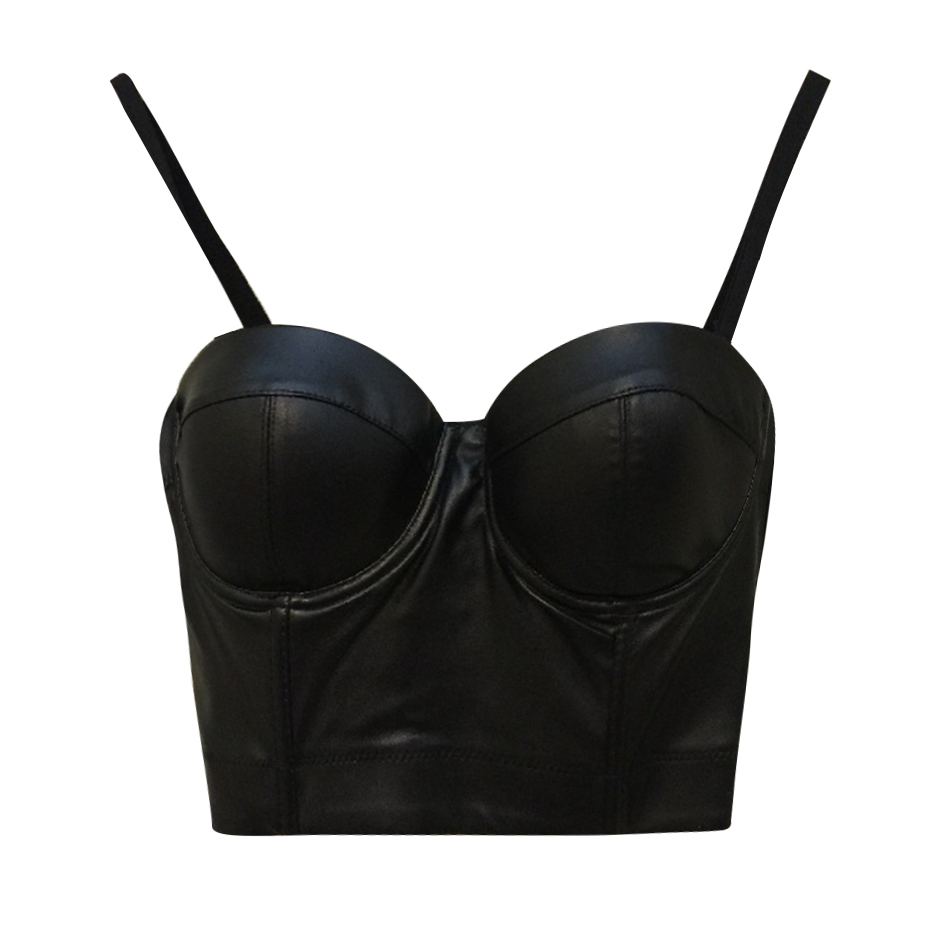 Summer Ladies Leather Celebrity Runway Party Top Red Black White Sexy Sleeveless Fashion Club Bodycon Camis 210423