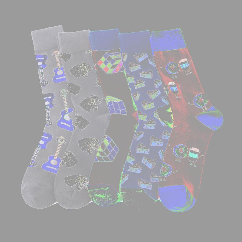 Men's Socks Fashion Cheese Guitar Magic Cube Pattern Novelty Crew Wedding Funny Creative Casual Cotton Colorful For Male, Black
Men's Socks Fashion Cheese Guitar Magic Cube Pattern Novelty Crew Wedding Funny Creative Casual Cotton Colorful For Male, Black