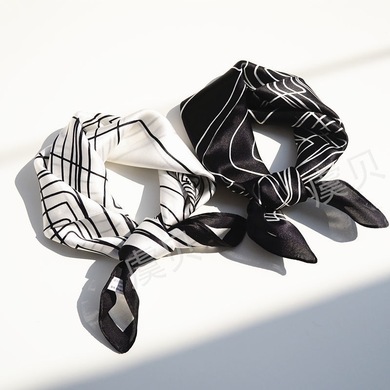 Black white geometry headscarf handkerchief small square scarf 100% natural silk unisex men women neckerchief bandana wrap 50*50 
Black white geometry headscarf handkerchief small square scarf 100% natural silk unisex men women neckerchief bandana wrap 50*50