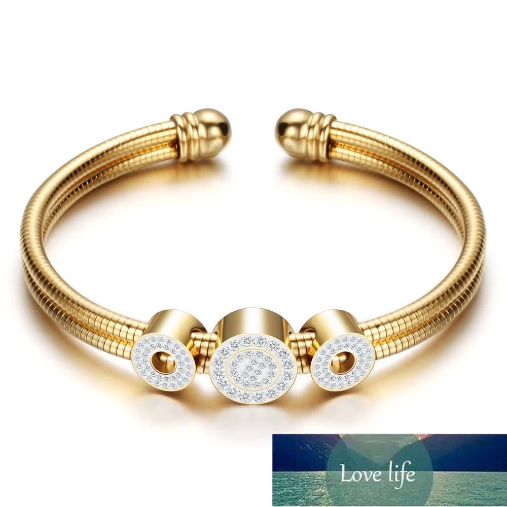 Adjustable Open 316L Stainless Steel Bracelets Bangles 3 Color Cuff bangle For Women Jewelry Gift Factory price expert design Quality Latest Style Ori