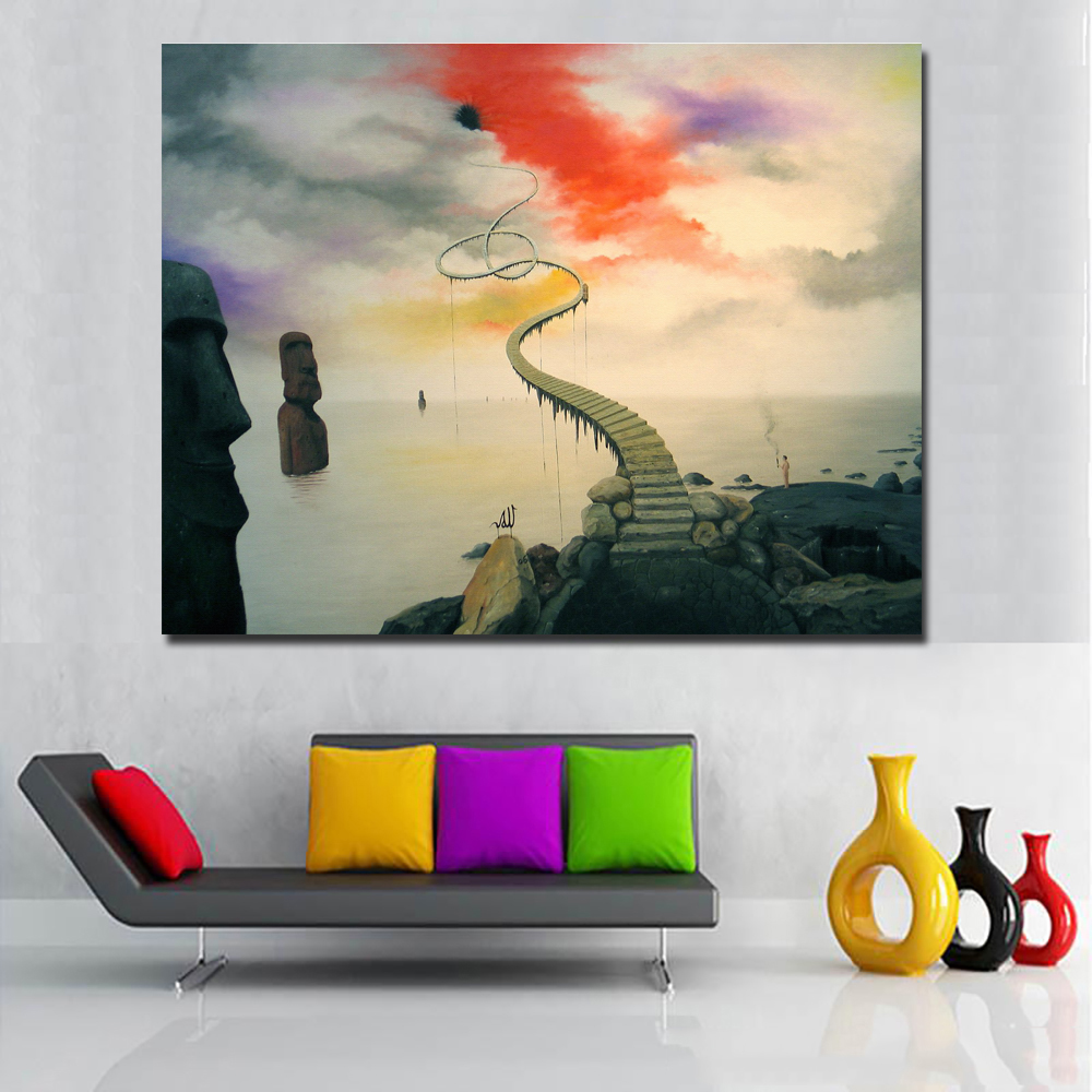 Abstract Art surrealism Het Zwarte Gat Abstract Painting Printed On Canvas Art Painting Wall Pictures For Living Room