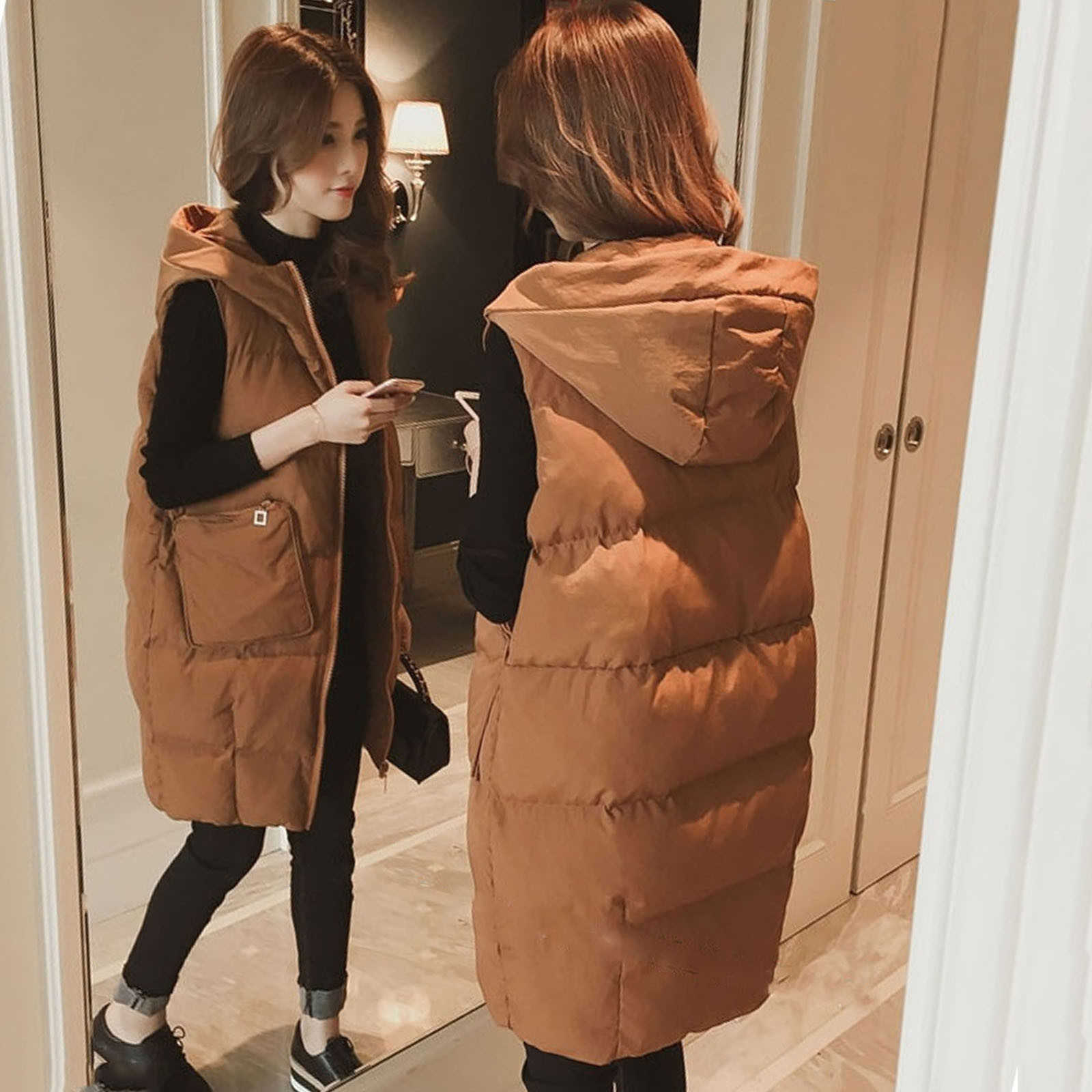 Autumn Winter Vest Women chalecos para mujer Plus Size Waistcoat Gilet Jacket Coat Fashion Outwear Tops chaleco 210819