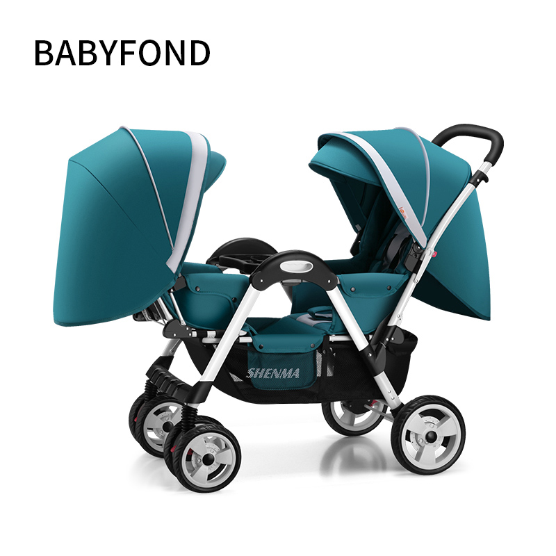 Shenma twin baby strollers can sit reclining light folding luxury multi-color optional twin trolley
Shenma twin baby strollers can sit reclining light folding luxury multi-color optional twin trolley