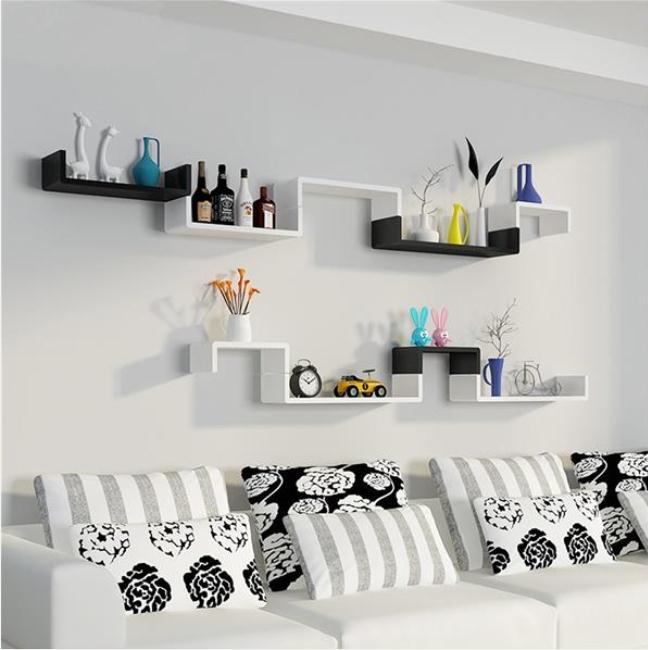 2022 Boxes & Bins Set of 3 Floating Display Shelves Ledge Bookshelf Wall Mount Storage Home Décor White