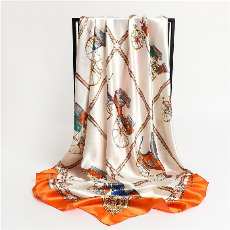 Scarves Square Silk Scarf Fashion Lady Head Wraps Shawl Print Large Hijab Women Bandana Foulard Designer Neckerchief
Scarves Square Silk Scarf Fashion Lady Head Wraps Shawl Print Large Hijab Women Bandana Foulard Designer Neckerchief