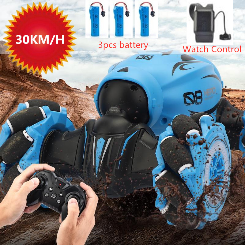 30KM/H High Speed Gesture Control RC Stunt Car 2.4G 4WD Twist Car With Music Light Off Road Drift Vehicle 3PCS Battery Kid Gifts
30KM/H High Speed Gesture Control RC Stunt Car 2.4G 4WD Twist Car With Music Light Off Road Drift Vehicle 3PCS Battery Kid Gifts