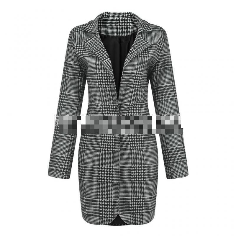 Women Blazer Long Sleeve Ladies Plaid Coat Fashon Women's Slim Suit Jacket Loose Woman Autumn 210524