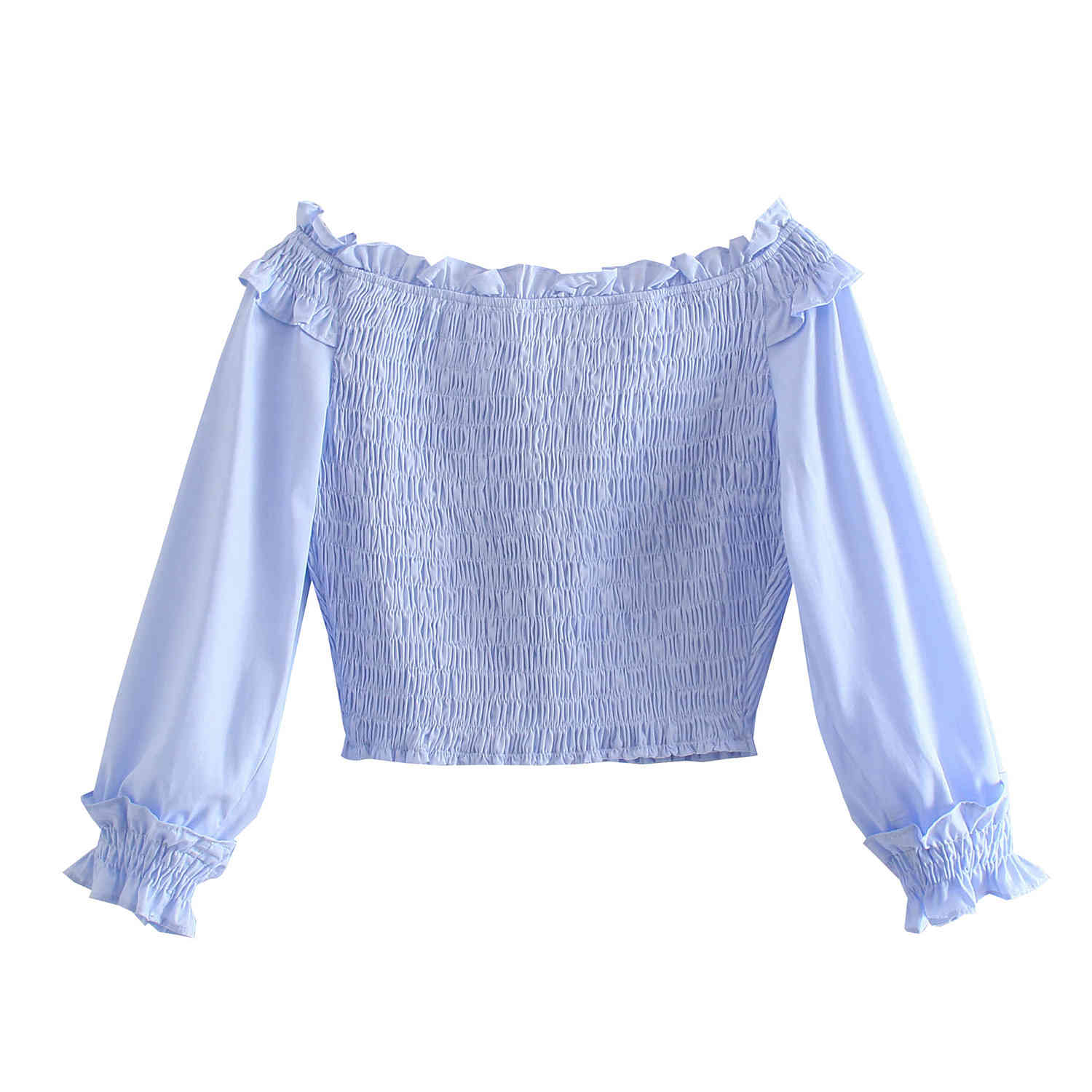 V-neck Long Sleeve Stretch Sweet Chic Women's Shirt Summer Style Western Female Tops 210507