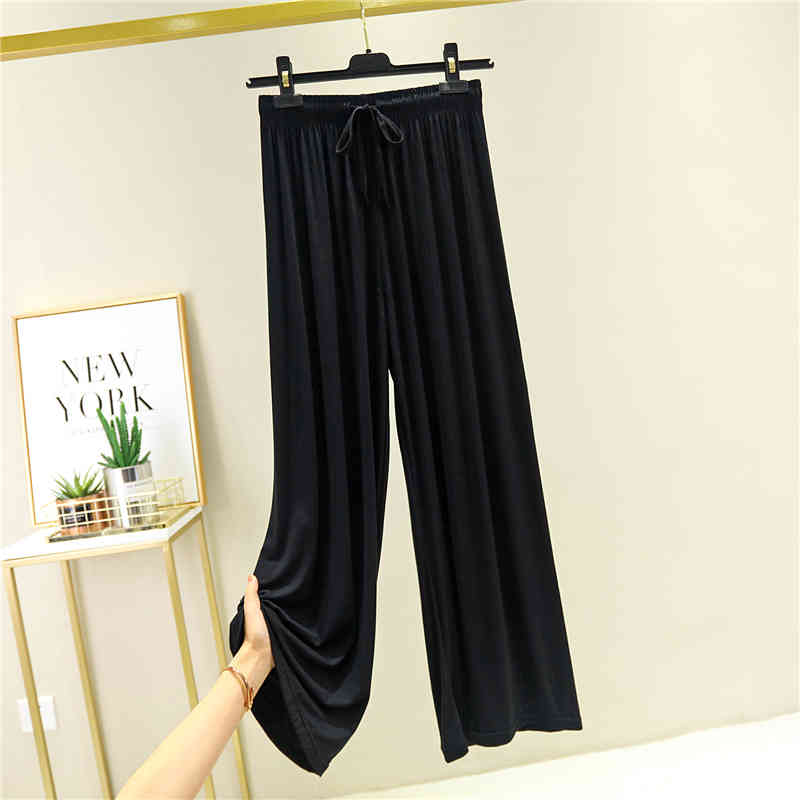 High Waist Pants Women Solid Spring Summer Pleated Wide Leg Ropa Mujer All Match Pantalon Femme Casual 15831 210415