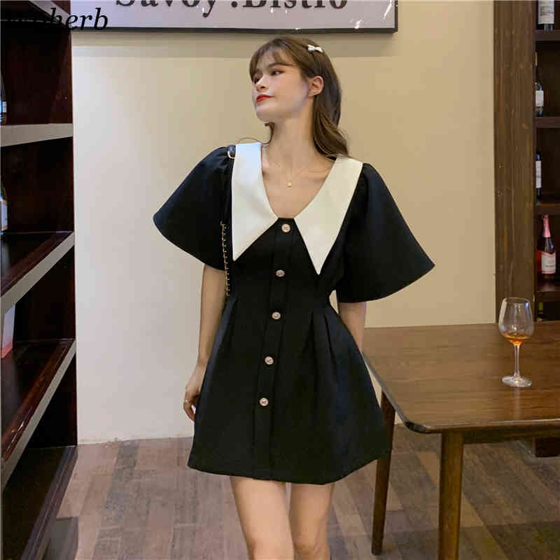 Summer Kawaii Dress Women Vintage Elegant Party Female Japanese Lolita Sweet Short Sleeve 210519