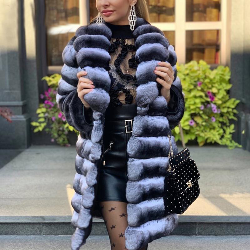 Women's Fur & Faux 90cm Long Real Rex Coat With Turn-down Collar Winter Fashion Chinchilla Color Genuine Coats Outwear, As picture
Women's Fur & Faux 90cm Long Real Rex Coat With Turn-down Collar Winter Fashion Chinchilla Color Genuine Coats Outwear, As picture