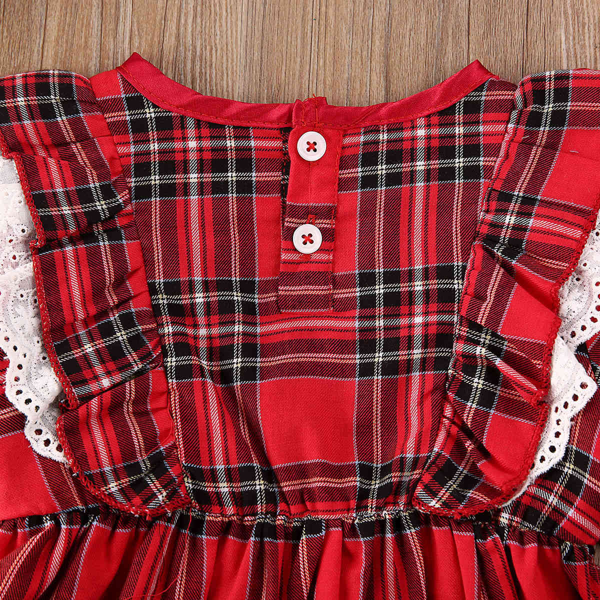 0-24M Christmas born Infant Baby Girl Clothes Set Red Plaid Long Sleeve Top Shorts Autumn Spring Clothing Xmas Outfit 210515